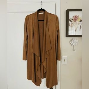 Tan Suede Cardigan, size M